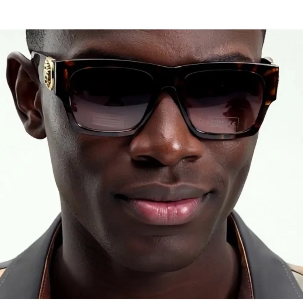 Designer Sunglasses Square Tortoise Men Shades Hip Hop Style Flat Top Shades New